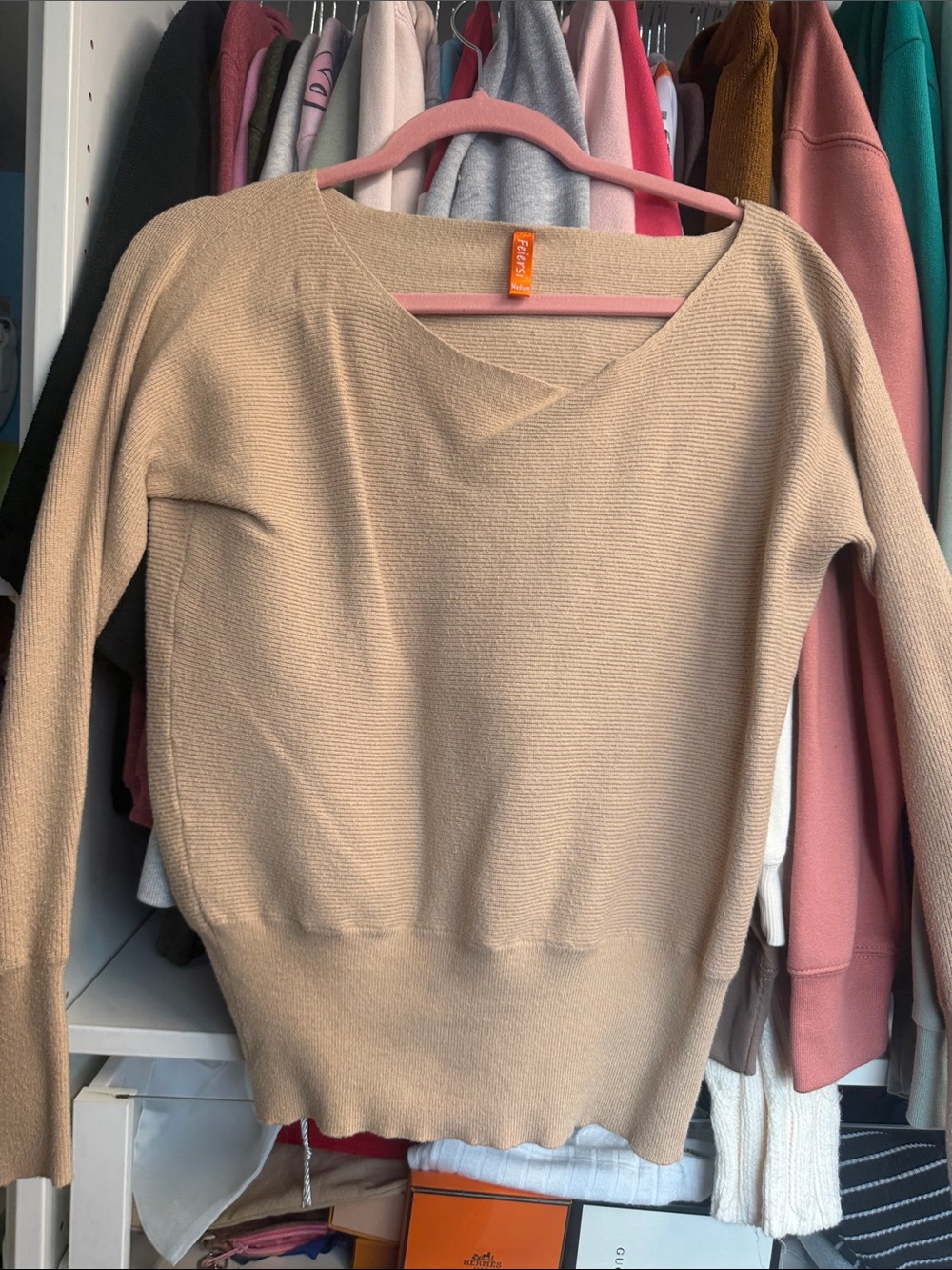 Lightweight Tan V-Neck Sweater - Classic Everyday Knit